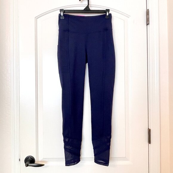 New Lilly Pulitzer Luxletic Small Leggings Weekender High Rise True Navy Blue - Picture 3 of 10